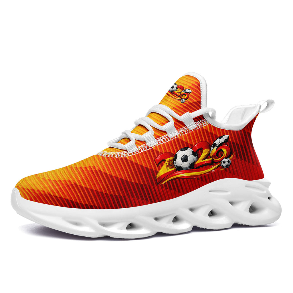 Custom 2026 World Cup Spain Sneakers DIY Country Flag Running Shoes Lightweight Sport Shoes Gift for Football Fans Personalized Team Name and Logo FN003-F027068-3
