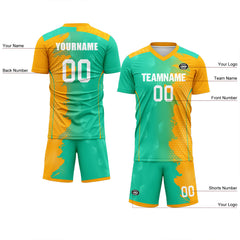 Custom Green Yellow Soccer Sets Jersey Personalized SCJ101-D020210-6