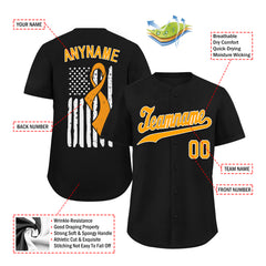 Custom Black World Cancer Day Personalized Authentic Baseball Jersey BSBJ01-E06020-13