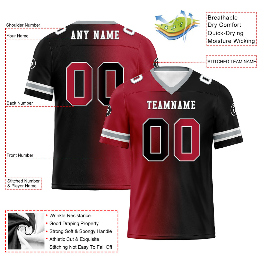 Custom Red Black Georgia Personalized Authentic Football Jersey FBJ02-D028017-2
