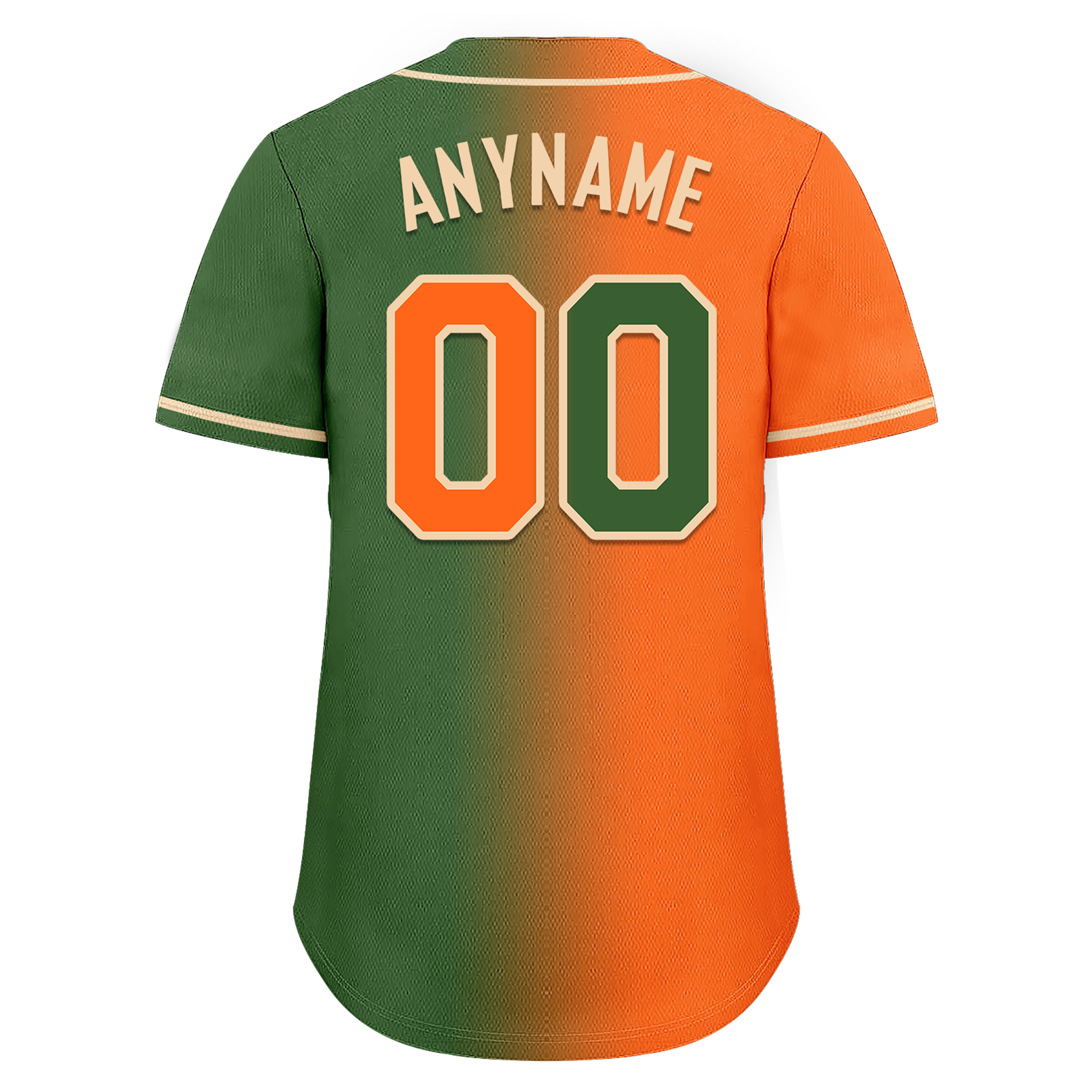 Custom Orange Green Gradient Fashion Personalized Authentic Baseball Jersey BSBJ01-D0a708d