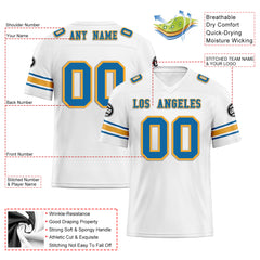 Custom White Los Angeles Personalized Authentic Football Jersey FBJ02-D020256-22