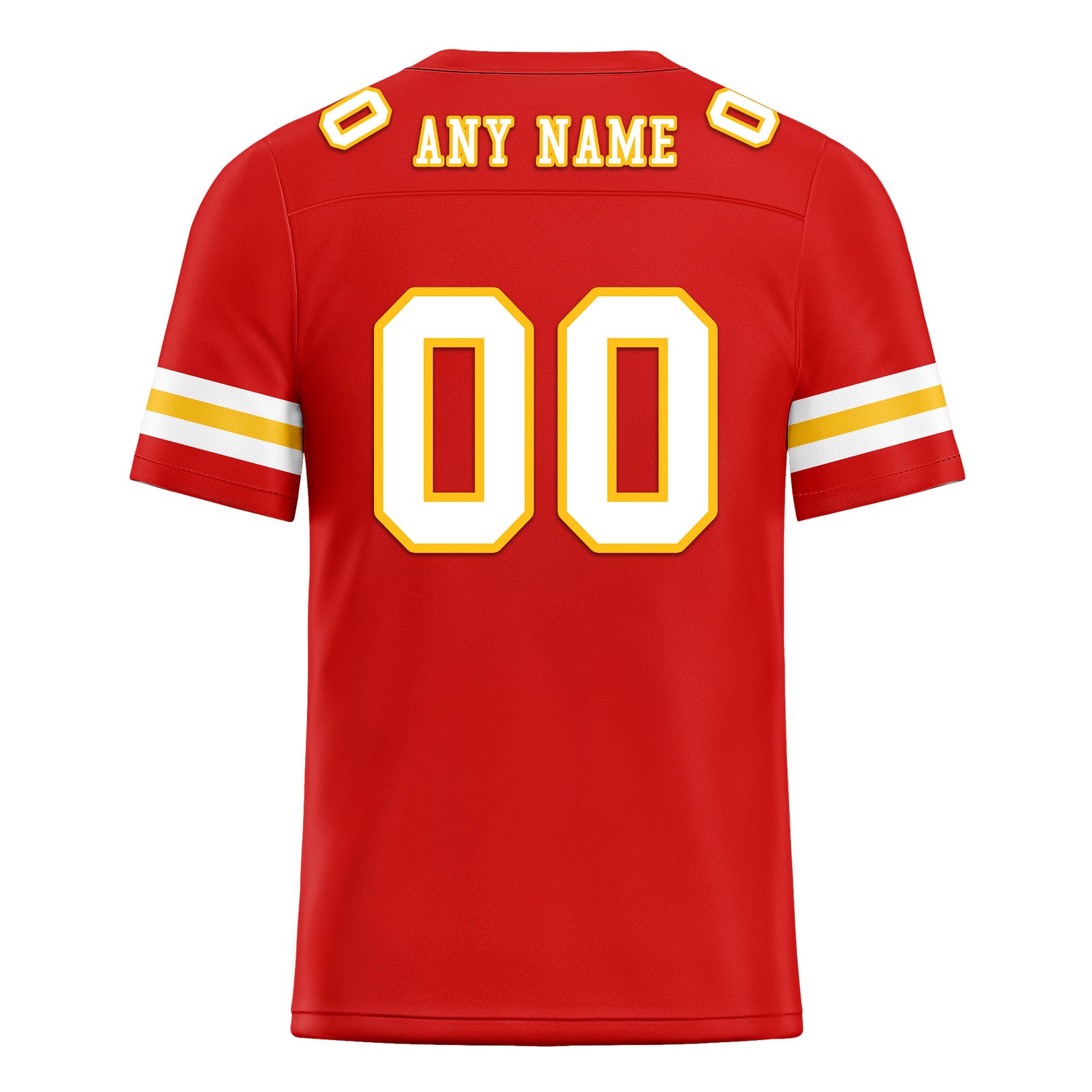 Custom Red Yellow Kansas City Personalized Authentic Football Jersey FBJ02-E0601-2