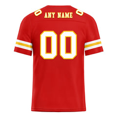 Custom Red Yellow Kansas City Personalized Authentic Football Jersey FBJ02-E0601-2