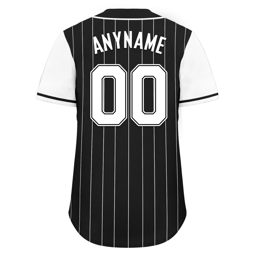 Custom Black White Stripe Fashion Personalized Authentic Baseball Jersey BSBJ01-D017239