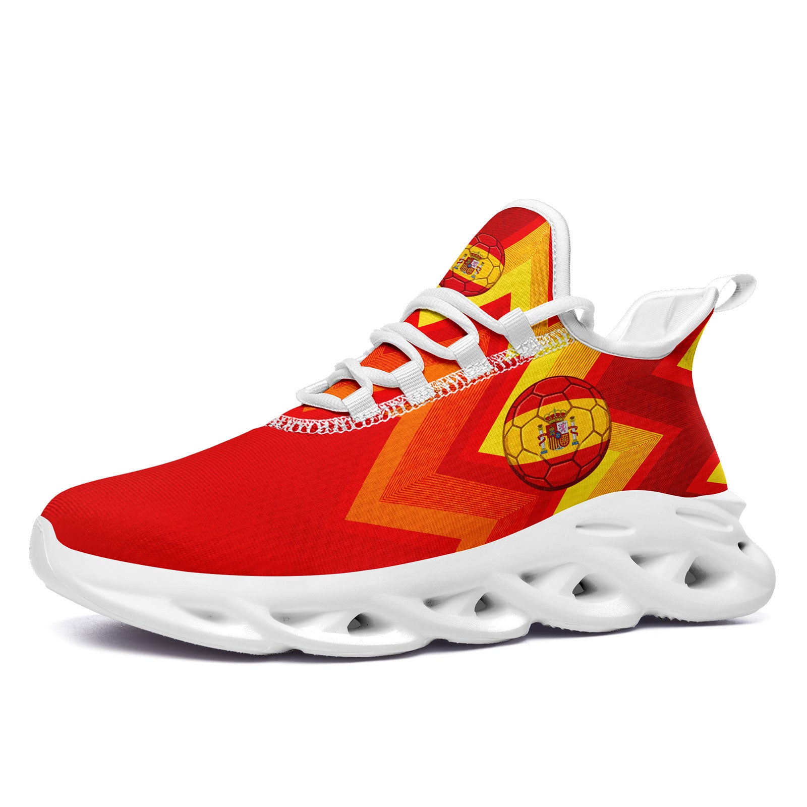 Custom 2026 World Cup Spain Sneakers DIY Country Flag Running Shoes Lightweight Sport Shoes Gift for Football Fans Personalized Team Name and Logo FN003-F027068-4