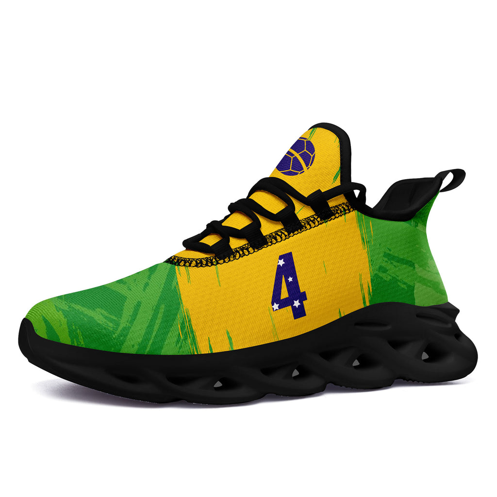 Custom 2026 World Cup Brazil Sneakers DIY Country Flag Running Shoes Lightweight Sport Shoes Gift for Football Fans Personalized Team Name and Logo FN003-F027077-1