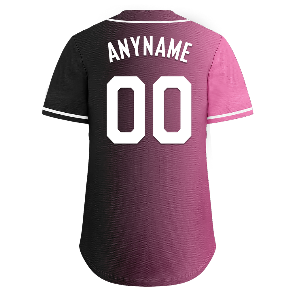 Custom Pink Black Gradient Fashion Personalized Authentic Baseball Jersey BSBJ01-D0a7099