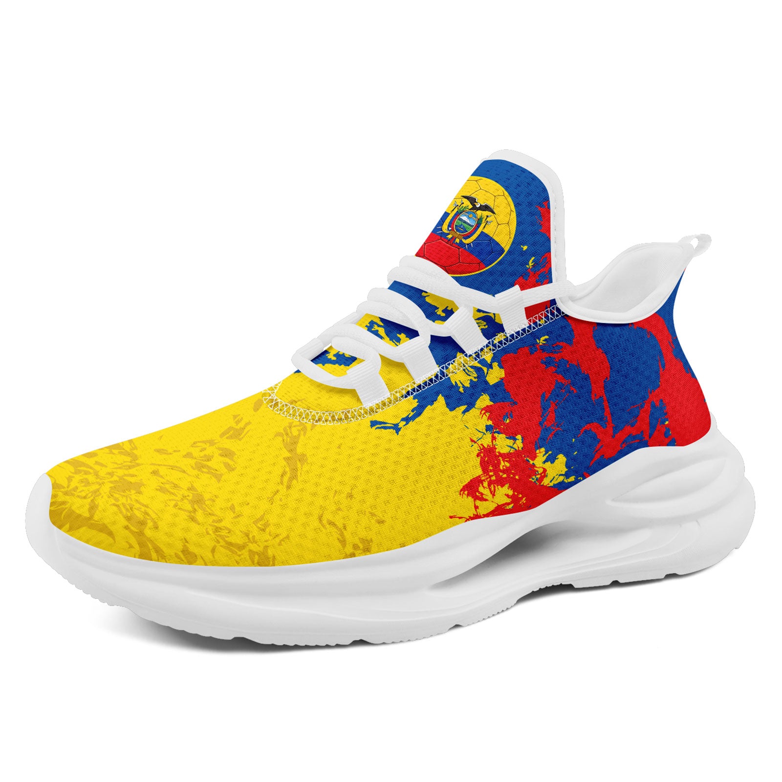 Custom Ecuador 2026 World Cup Sneakers DIY Country Flag Running Shoes Lightweight Sport Shoes Gift for Football Fans Personalized Team Name and Logo FN079-F009088-1