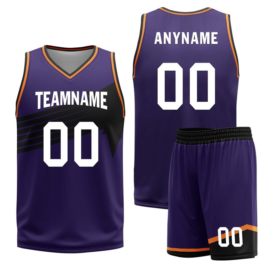 Custom Purple Green Orange Phoenix City Edition Personalized Reversible Basketball Set Sports Basketball Jersey BBJ01R-D0610-24-COOLMAX