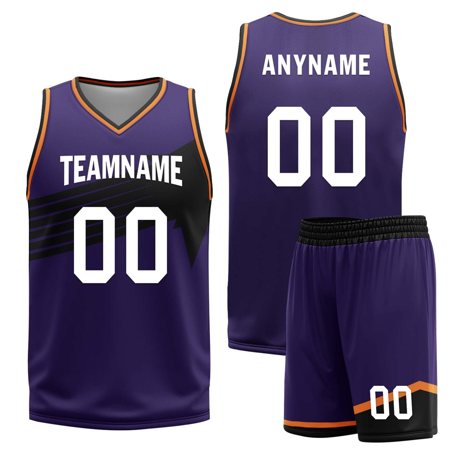 Custom Purple Green Orange Phoenix City Edition Personalized Reversible Basketball Set Sports Basketball Jersey BBJ01R-D0610-24-COOLMAX