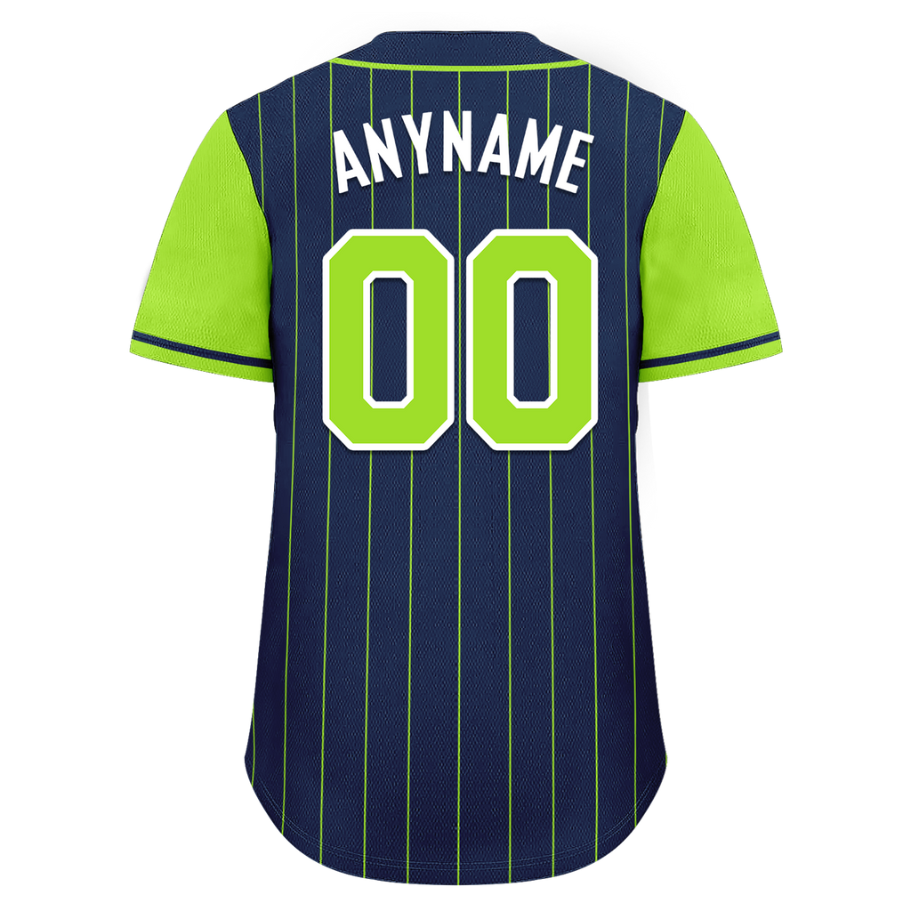 Custom Blue Green Stripe Fashion Personalized Authentic Baseball Jersey BSBJ01-D017231