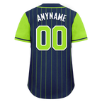 Custom Blue Green Stripe Fashion Personalized Authentic Baseball Jersey BSBJ01-D017231