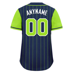 Custom Blue Green Stripe Fashion Personalized Authentic Baseball Jersey BSBJ01-D017231