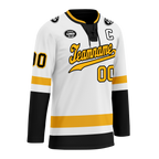 Custom White Black Personalized Hockey Jersey HCKJ01-D0a70a0