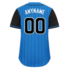 Custom Blue Black Stripe Fashion Personalized Authentic Baseball Jersey BSBJ01-D017213