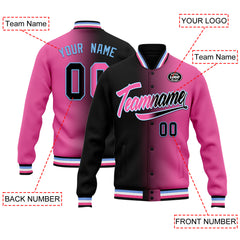 Custom Gradient Fashion Jacket Bomber Full-Snap Varsity Letterman Personalized Jacket FZ005-D028016-20