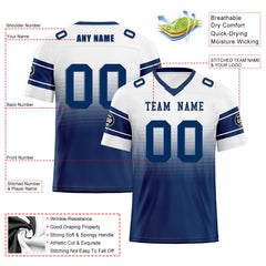 Custom White Blue Indianapolis Personalized Authentic Football Jersey FBJ02-D020249-14