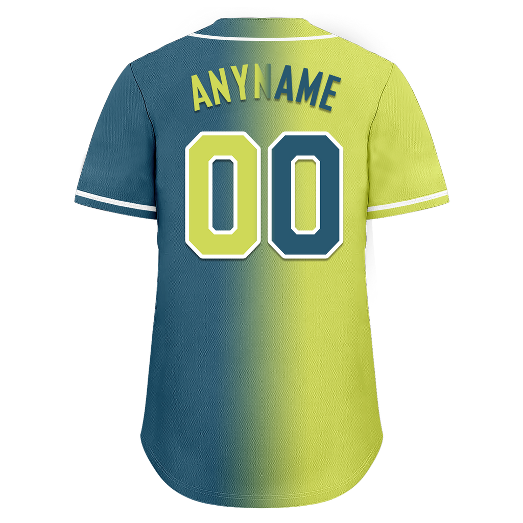 Custom Yellow Green Gradient Fashion Personalized Authentic Baseball Jersey BSBJ01-D0a709d