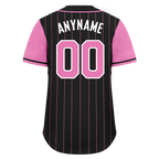 Custom Black Pink Stripe Fashion Personalized Authentic Baseball Jersey BSBJ01-D017226