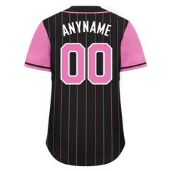 Custom Black Pink Stripe Fashion Personalized Authentic Baseball Jersey BSBJ01-D017226