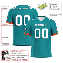 Custom Green Orange Miami Football Jersey and Firesoul Sports Shoes Combo Offer Personalized Combo ZH-D020273-24