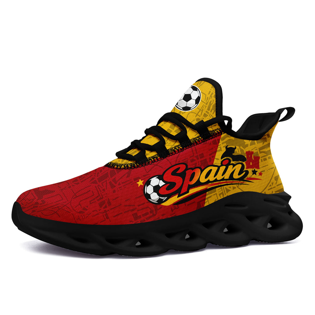 Custom 2026 World Cup Spain Sneakers DIY Country Flag Running Shoes Lightweight Sport Shoes Gift for Football Fans Personalized Team Name and Logo FN003-F027068-2