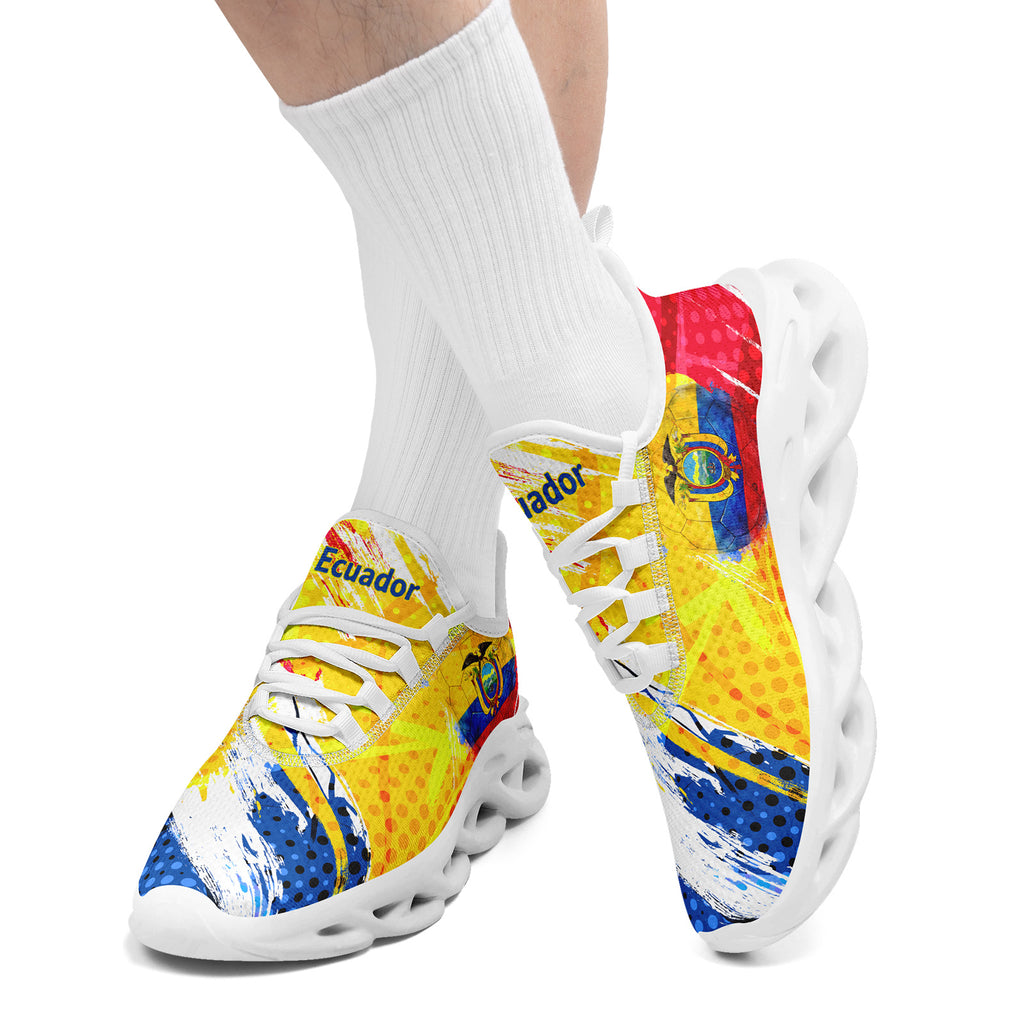 Custom Ecuador 2026 World Cup Sneakers DIY Country Flag Running Shoes Lightweight Sport Shoes Gift for Football Fans Personalized Team Name and Logo FN003-F009077-4