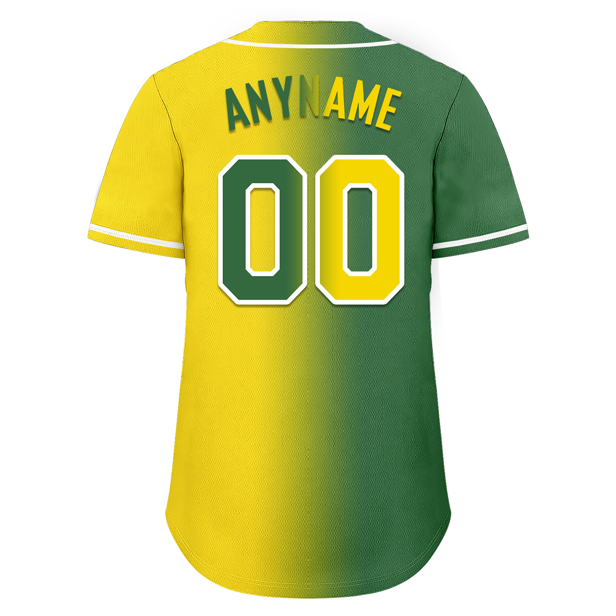 Custom Green Yellow Gradient Fashion Personalized Authentic Baseball Jersey BSBJ01-D0a707d