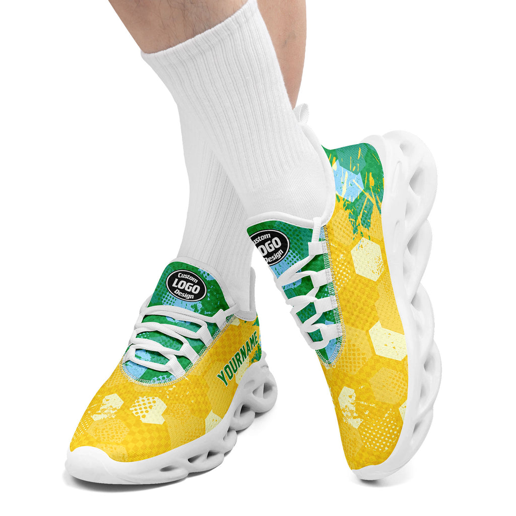 Custom 2026 World Cup Brazil Sneakers DIY Country Flag Running Shoes Lightweight Sport Shoes Gift for Football Fans Personalized Team Name and Logo FN003-F027085-3
