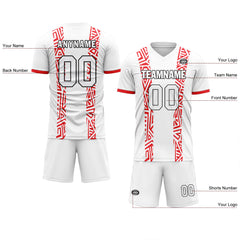 Custom White Red Soccer Sets Jersey Personalized SCJ101-D28033