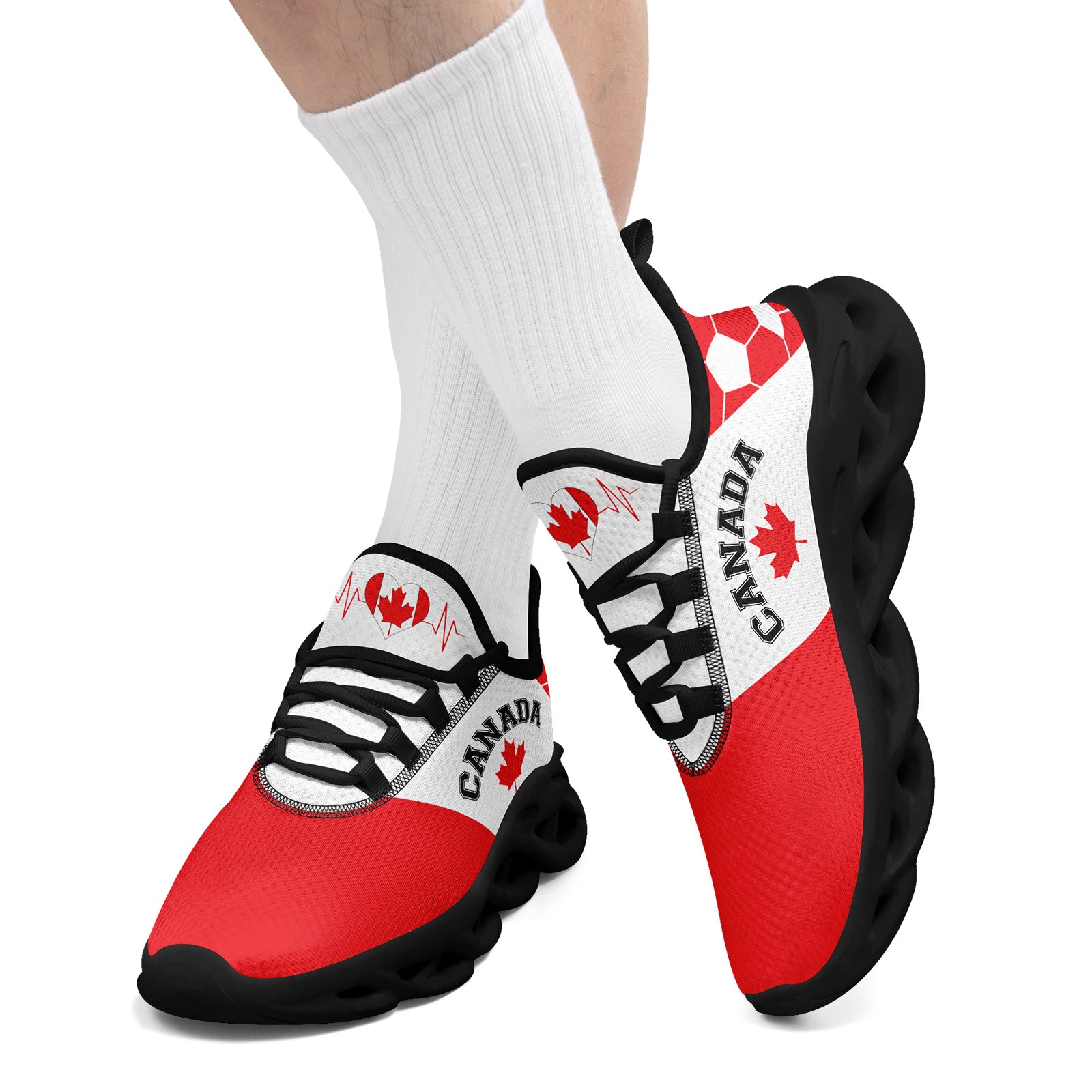Custom 2026 World Cup Canada Sneakers DIY Country Flag Running Shoes Lightweight Sport Shoes Gift for Football Fans Personalized Team Name and Logo FN003-F023060-3