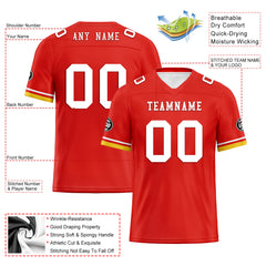 Custom Red Yellow Kansas City Football Jersey and Firesoul Sports Shoes Combo Offer Personalized Combo ZH-D020273-18