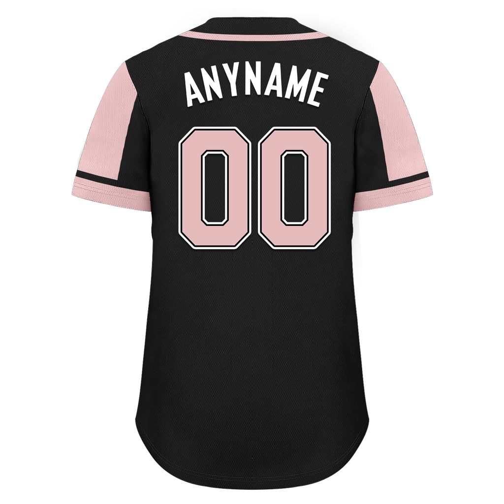 Custom Black Pink Raglan Sleeves Personalized Authentic Baseball Jersey BSBJ01-D017197