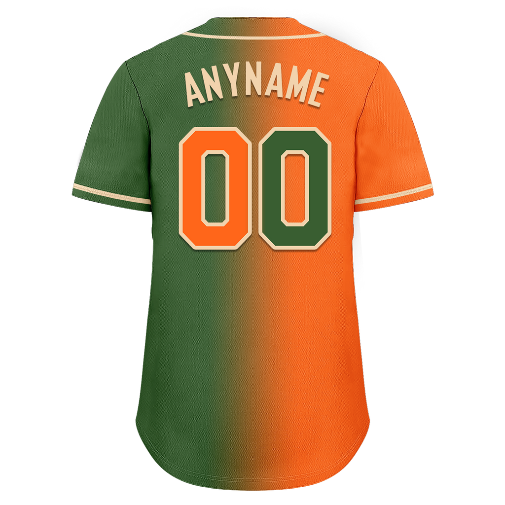 Custom Orange Green Gradient Fashion Personalized Authentic Baseball Jersey BSBJ01-D0a708d