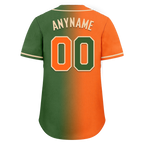Custom Orange Green Gradient Fashion Personalized Authentic Baseball Jersey BSBJ01-D0a708d