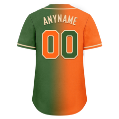 Custom Orange Green Gradient Fashion Personalized Authentic Baseball Jersey BSBJ01-D0a708d