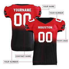 Custom Red Blue Fade Fashion Houston High-Performance American Football Jersey FBJ06-D020252-12