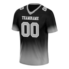 Custom Gray Black Fade Fashion Personalized Authentic Football Jersey FBJ02-D06083