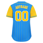 Custom Blue Yellow Stripe Fashion Personalized Authentic Baseball Jersey BSBJ01-D017212