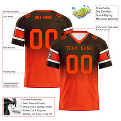 Custom Brown Orange Cleveland Personalized Authentic Football Jersey FBJ02-D020249-8