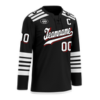 Custom Black White Personalized Hockey Jersey HCKJ01-D0a700d