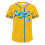 Custom Yellow Classic Style Cyan Personalized Authentic Baseball Jersey UN002-bd0b00d8-9