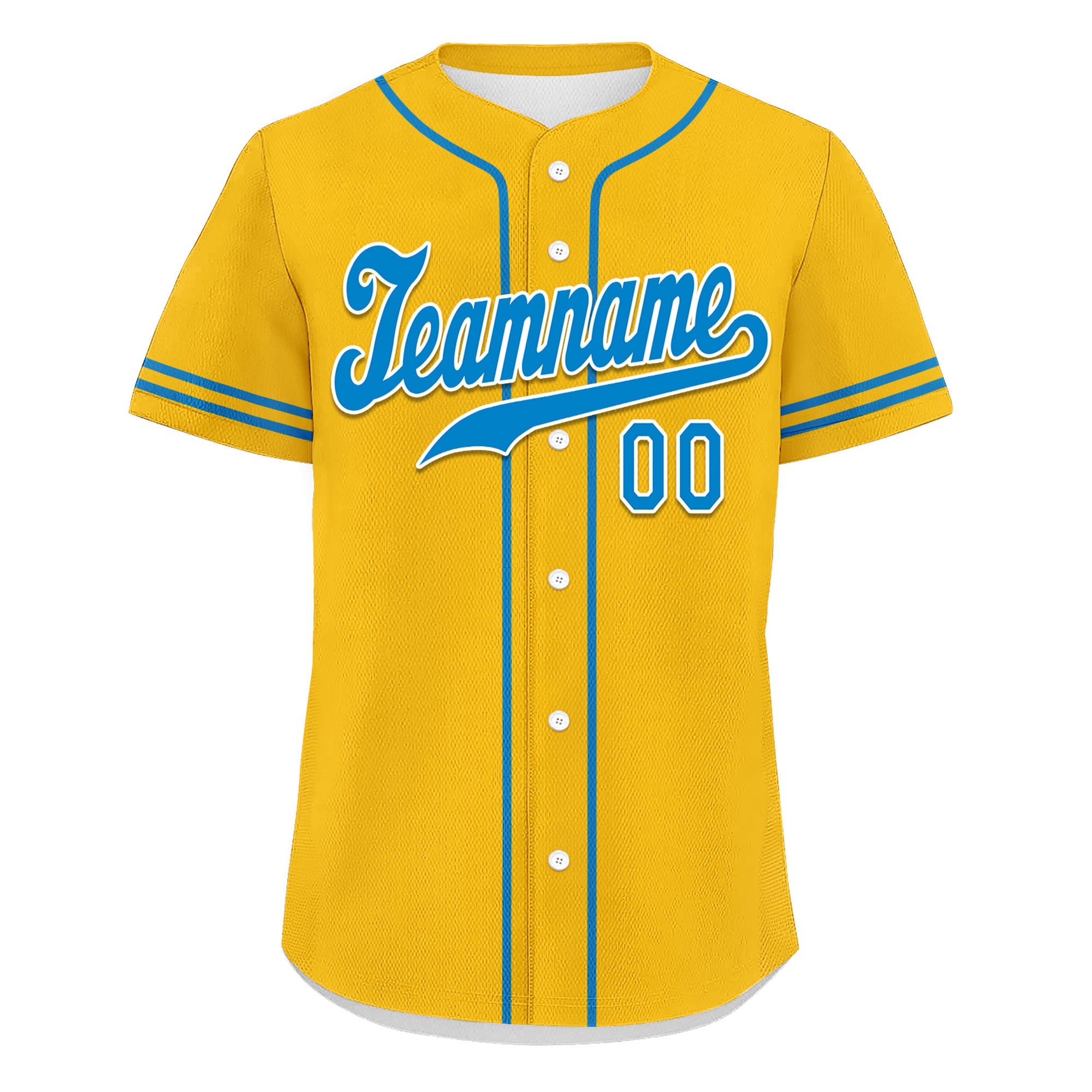 Custom Yellow Classic Style Cyan Personalized Authentic Baseball Jersey UN002-bd0b00d8-9