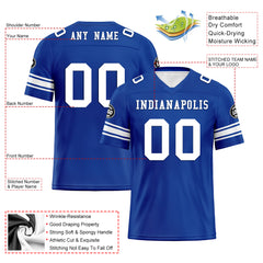 Custom Royal Indianapolis Personalized Authentic Football Jersey FBJ02-D020256-26