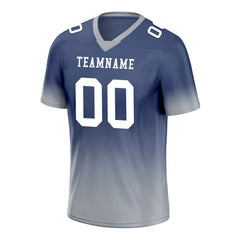 Custom Gray Blue Fade Fashion Personalized Authentic Football Jersey FBJ02-D06109