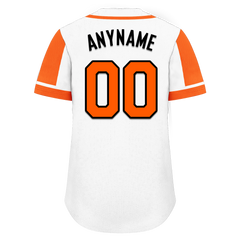 Custom White Orange Raglan Sleeves Personalized Authentic Baseball Jersey BSBJ01-D017166