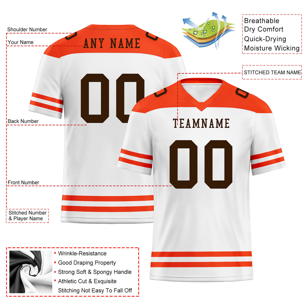 Custom Cleveland Personalized Authentic Football Jersey FBJ02-E0607-8
