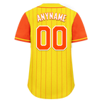 Custom Gold Orange Stripe Fashion Personalized Authentic Baseball Jersey BSBJ01-D017251