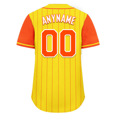 Custom Gold Orange Stripe Fashion Personalized Authentic Baseball Jersey BSBJ01-D017251